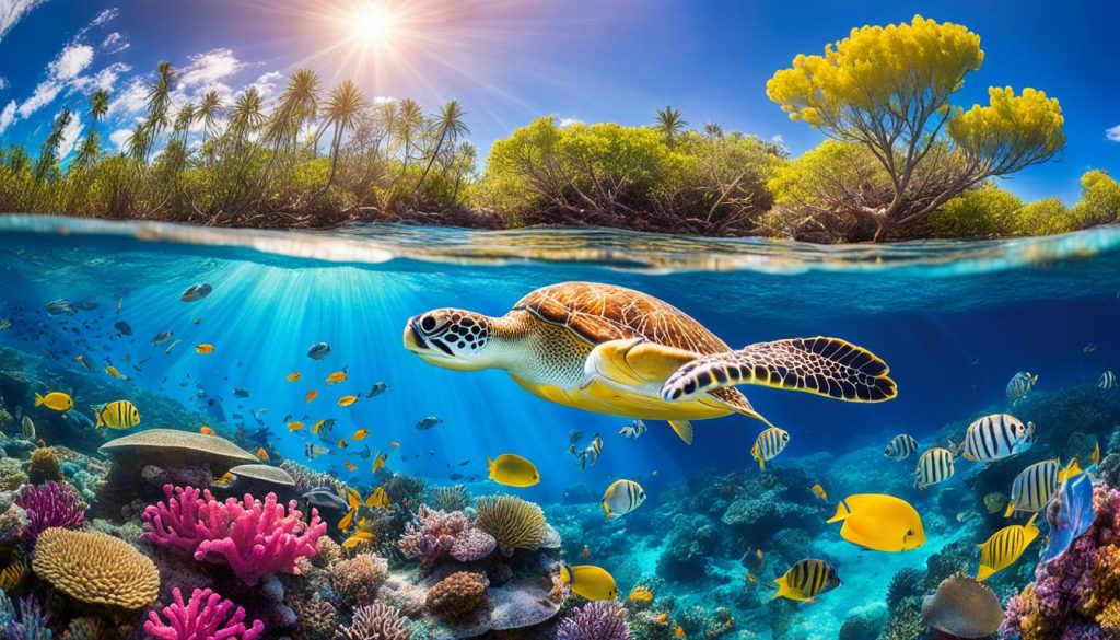 vibrant coral reefs